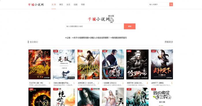 《娴娴小说》自动采集小说网站源码-星来资源网