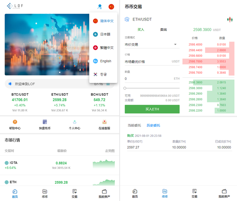 【区块链合约交易所源码】新币币交易所USDT秒合约杠杆C2C法币交易 手机端为VUE纯源码-星来资源网