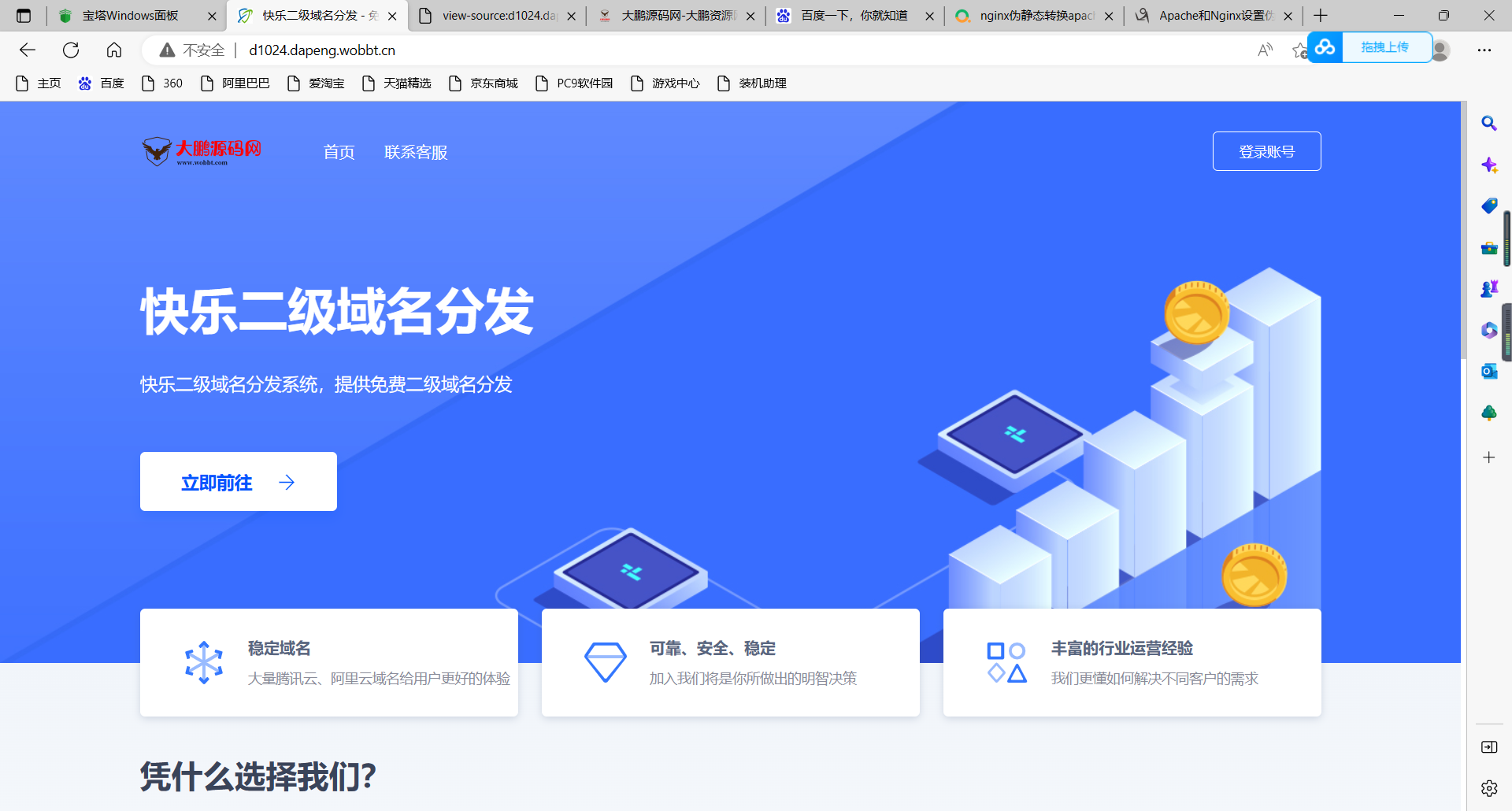 D1026 【大鹏亲测】许愿二级域名分发系统网站源码美化版-星来资源网